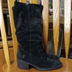 Born Doyle Slouch Black Suede Women's Tall Boots